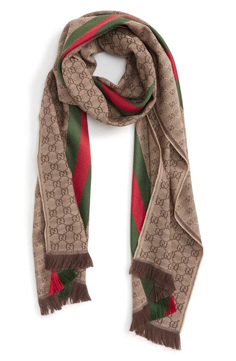 gucci mens wool scarf|silk gucci scarf women.